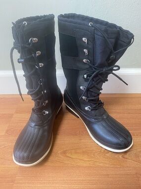 Sorel Black Lace-Up Women's Winter & Rain Boots